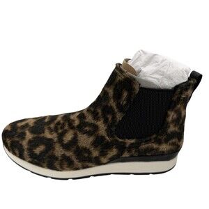 B.o.c Kara Boots Womens Size 9.5 Tan Black Leopard Chelsea Ankle Wedge